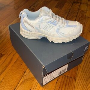 New Balance 530 Bungee White and Blue Sneakers
